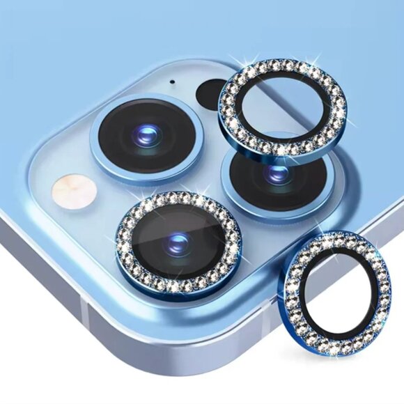 Blue Bling iPhone Camera Lens Protectors - Picture 1 of 3